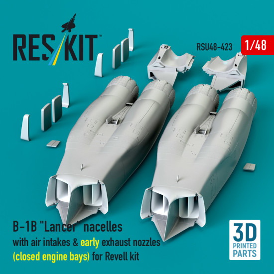Reskit Rsu48-0423 1/48 B-1b Lancer Nacelles With Air Intakes And Early Exhaust Nozzles Closed Engine Bays For Revell Kit Reskit Rsu48-0423 1/48 B-1b Lancer Nacelles With Air Intakes And Early Exhaust Nozzles Closed Engine Bays For Revell Kit