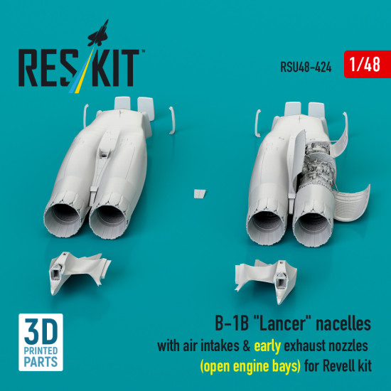 Reskit Rsu48-0424 1/48 B-1b Lancer Nacelles With Air Intakes And Early Exhaust Nozzles Open Engine Bays For Revell Kit Reskit Rsu48-0424 1/48 B-1b Lancer Nacelles With Air Intakes And Early Exhaust Nozzles Open Engine Bays For Revell Kit