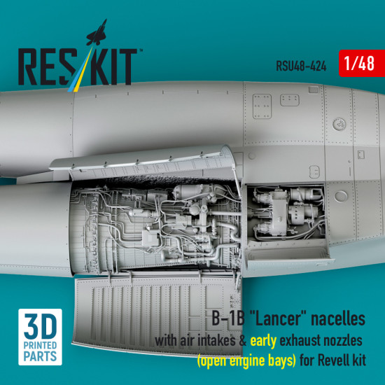Reskit Rsu48-0424 1/48 B-1b Lancer Nacelles With Air Intakes And Early Exhaust Nozzles Open Engine Bays For Revell Kit Reskit Rsu48-0424 1/48 B-1b Lancer Nacelles With Air Intakes And Early Exhaust Nozzles Open Engine Bays For Revell Kit