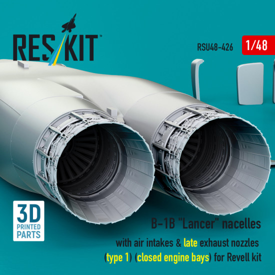 Reskit Rsu48-0426 1/48 B-1b Lancer Nacelles With Air Intakes And Late Exhaust Nozzles Closed Engine Bays For Revell Kit Reskit Rsu48-0426 1/48 B-1b Lancer Nacelles With Air Intakes And Late Exhaust Nozzles Closed Engine Bays For Revell Kit