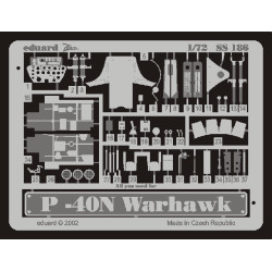 Photoetched set P-40N Warhawk, for Hasegawa kit 1/72 Eduard SS186