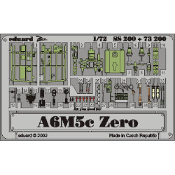 Photoetched set A6M5c Zero Color, for Hasegawa kit 1/72 Eduard SS200