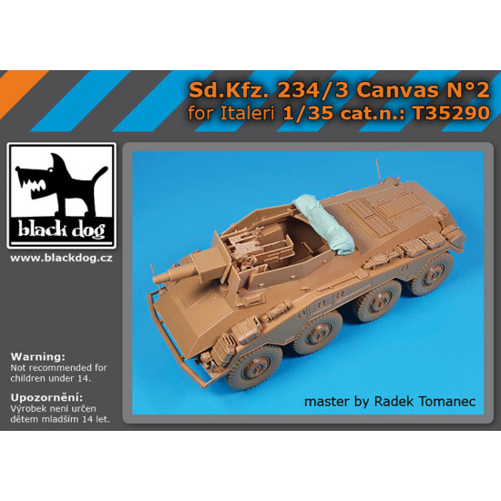Black Dog T35290 1/35 Sd Kfz 234/3 Canvas N2 For Italeri Black Dog T35290 1/35 Sd Kfz 234/3 Canvas N2 For Italeri