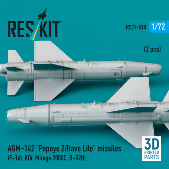 Reskit Rs72-0518 1/72 Agm-142 Popeye 2/Have Lite Missiles 2 Pcs Dummy 3d Printed Kit Reskit Rs72-0518 1/72 Agm-142 Popeye 2/Have Lite Missiles 2 Pcs Dummy 3d Printed Kit