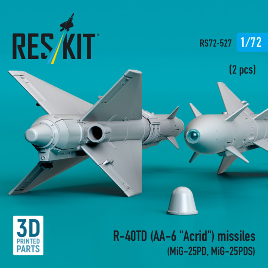 Reskit Rs72-0527 1/72 R-40td Aa-6 Acrid Missiles 2 Pcs Dummy 3d Printed Kit Reskit Rs72-0527 1/72 R-40td Aa-6 Acrid Missiles 2 Pcs Dummy 3d Printed Kit