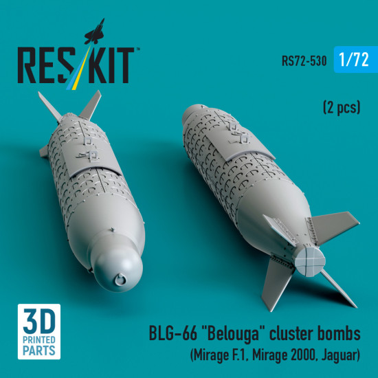 Reskit Rs72-0530 1/72 Blg-66 Belouga Cluster Bombs 2 Pcs Dummy 3d Printed Kit Reskit Rs72-0530 1/72 Blg-66 Belouga Cluster Bombs 2 Pcs Dummy 3d Printed Kit
