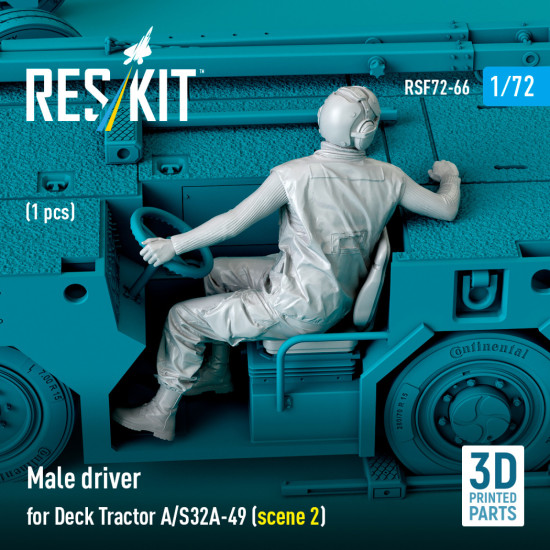 Reskit Rsf72-0066 1/72 Male Driver For Deck Tractor A/S32a-49 Scene 2 1 Pcs