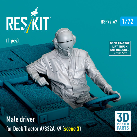 Reskit Rsf72-0067 1/72 Male Driver For Deck Tractor A/S32a-49 Scene 3 1 Pcs Reskit Rsf72-0067 1/72 Male Driver For Deck Tractor A/S32a-49 Scene 3 1 Pcs