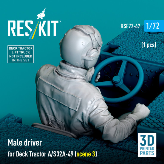 Reskit Rsf72-0067 1/72 Male Driver For Deck Tractor A/S32a-49 Scene 3 1 Pcs Reskit Rsf72-0067 1/72 Male Driver For Deck Tractor A/S32a-49 Scene 3 1 Pcs