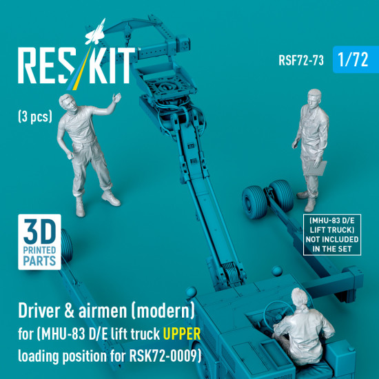 Reskit Rsf72-0073 1/72 Driver And Airmen Modern 3 Pcs Mhu-83 D/E Lift Truck Upper Loading Position For Rsk72-0009 Reskit Rsf72-0073 1/72 Driver And Airmen Modern 3 Pcs Mhu-83 D/E Lift Truck Upper Loading Position For Rsk72-0009