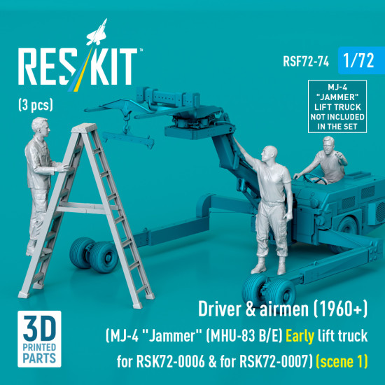 Reskit Rsf72-0074 1/72 Driver And Airmen 1960 3 Pcs Mj-4 Jammer Mhu-83 B/E Early Lift Truck For Rsk72-0006 And For Rsk72-0007 Reskit Rsf72-0074 1/72 Driver And Airmen 1960 3 Pcs Mj-4 Jammer Mhu-83 B/E Early Lift Truck For Rsk72-0006 And For Rsk72-0007