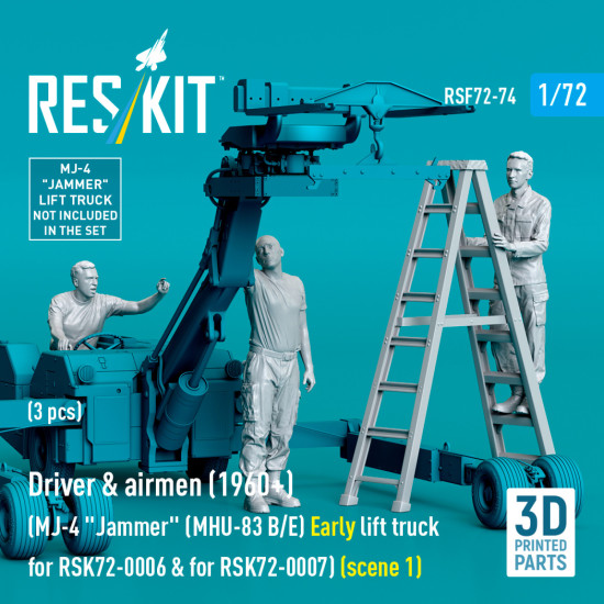 Reskit Rsf72-0074 1/72 Driver And Airmen 1960 3 Pcs Mj-4 Jammer Mhu-83 B/E Early Lift Truck For Rsk72-0006 And For Rsk72-0007 Reskit Rsf72-0074 1/72 Driver And Airmen 1960 3 Pcs Mj-4 Jammer Mhu-83 B/E Early Lift Truck For Rsk72-0006 And For Rsk72-0007