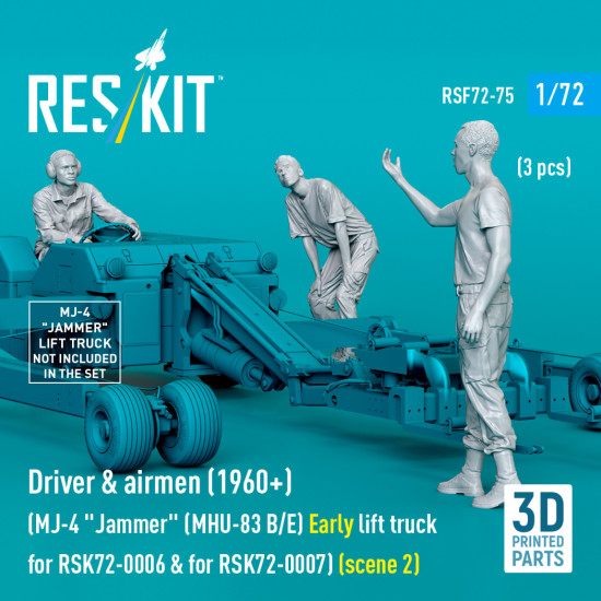 Reskit Rsf72-0075 1/72 Driver And Airmen 1960 3 Pcs Mj-4 Jammer Mhu-83 B/E Early Lift Truck For Rsk72-0006 And For Rsk72-0007 Scene 2 Reskit Rsf72-0075 1/72 Driver And Airmen 1960 3 Pcs Mj-4 Jammer Mhu-83 B/E Early Lift Truck For Rsk72-0006 And For Rsk72-0007 Scene 2