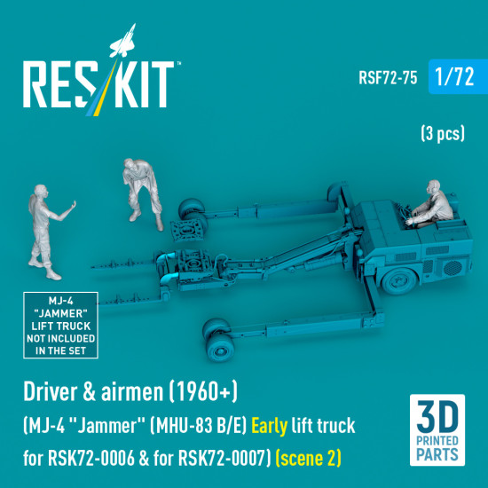 Reskit Rsf72-0075 1/72 Driver And Airmen 1960 3 Pcs Mj-4 Jammer Mhu-83 B/E Early Lift Truck For Rsk72-0006 And For Rsk72-0007 Scene 2 Reskit Rsf72-0075 1/72 Driver And Airmen 1960 3 Pcs Mj-4 Jammer Mhu-83 B/E Early Lift Truck For Rsk72-0006 And For Rsk72-0007 Scene 2
