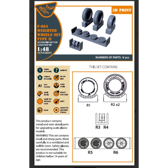 Clear Prop Cpa48091 1/48 F-86a Weighted Wheels Set Type 2 For Cp Kits Clear Prop Cpa48091 1/48 F-86a Weighted Wheels Set Type 2 For Cp Kits