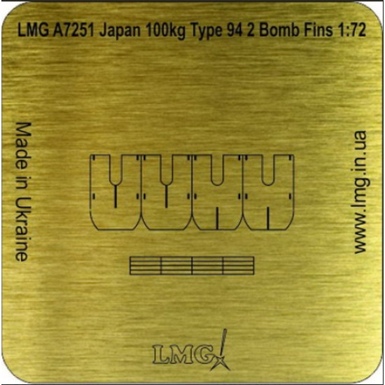 Lmg Ba-72055 1/72 Japan 100kg Type 94 8 Bomb Fins Thickness 0/1mm Lmg Ba-72055 1/72 Japan 100kg Type 94 8 Bomb Fins Thickness 0/1mm
