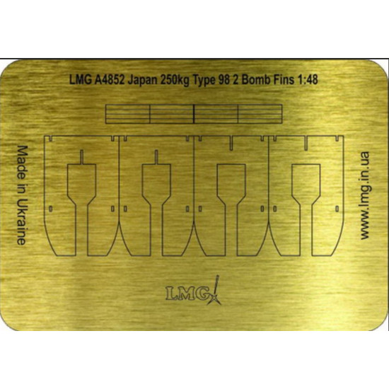 Lmg Ba-48052 1/48 Japan 250kg Type 98 4 Bomb Fins Thickness 0/2mm Lmg Ba-48052 1/48 Japan 250kg Type 98 4 Bomb Fins Thickness 0/2mm