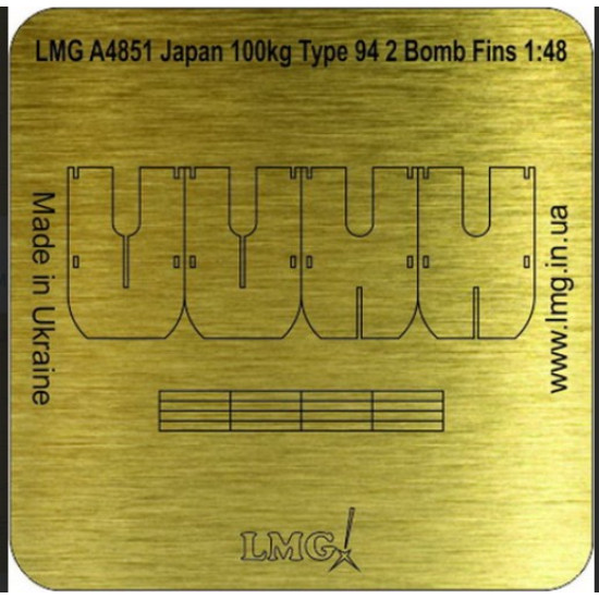 Lmg Ba-48055 1/48 Japan 100kg Type 94 8 Bomb Fins Thickness 0/2mm Lmg Ba-48055 1/48 Japan 100kg Type 94 8 Bomb Fins Thickness 0/2mm