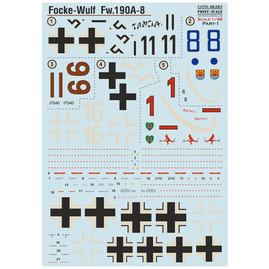 Print Scale 48-283 1/48 Focke-wulf Fw 190a-8 Part 1 New Print Scale 48-283 1/48 Focke-wulf Fw 190a-8 Part 1 New