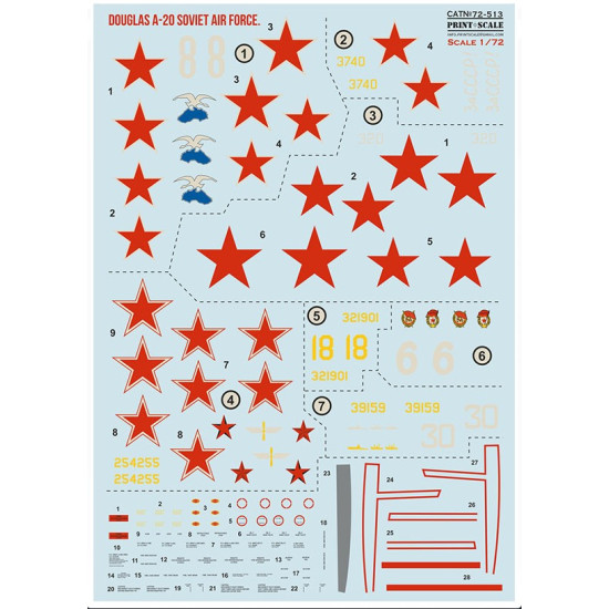 Print Scale 72-513 1/72 Boston Hawk A-20 Soviet Service Print Scale 72-513 1/72 Boston Hawk A-20 Soviet Service