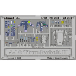 Photoetched set A-10 Thunderbolt II Color, for Italeri/Revell kit 1/72 Eduard SS232