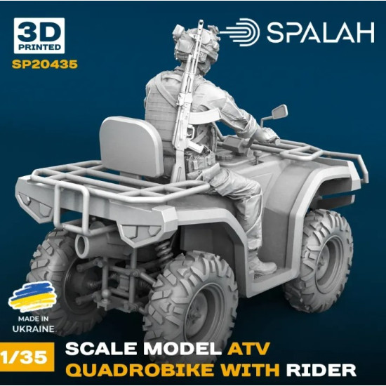 Spalah 20435 1/35 Set Of Model And Figure Atv Quadrobike With Rider