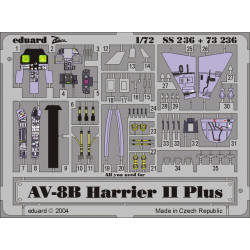 Photoetched set AV-8B Harrier II Plus Color, for Hasegawa kit 1/72 Eduard SS236
