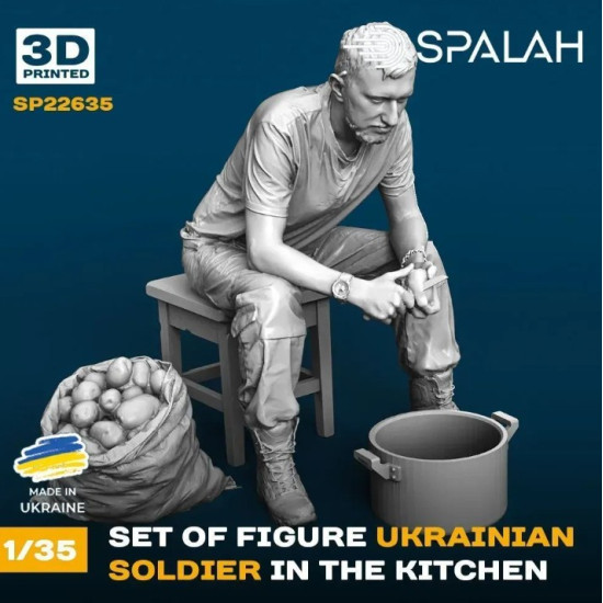 Spalah 22635 1/35 Set Of Scale Models And Figure Ukrainian Soldier In The Kitchen Spalah 22635 1/35 Set Of Scale Models And Figure Ukrainian Soldier In The Kitchen
