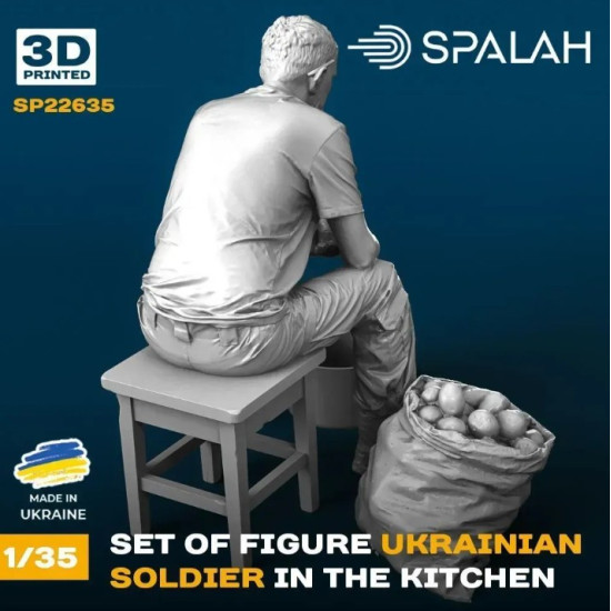 Spalah 22635 1/35 Set Of Scale Models And Figure Ukrainian Soldier In The Kitchen Spalah 22635 1/35 Set Of Scale Models And Figure Ukrainian Soldier In The Kitchen