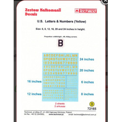 Techmod 72165 1/72 Us Letters - Numbers /Yellow/