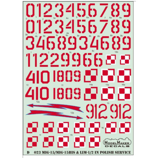 Model Maker Cs48002 1/48 Combo Set Cs48002 D48023 / D48026 Mig-15 In Polish Service / Early Stencils Model Maker Cs48002 1/48 Combo Set Cs48002 D48023 / D48026 Mig-15 In Polish Service / Early Stencils