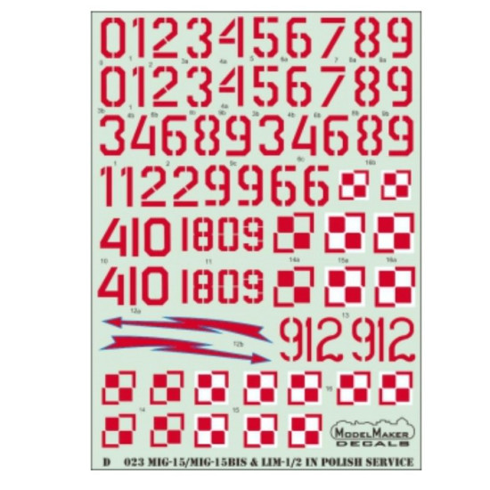 Model Maker Cs48002 1/48 Combo Set Cs48002 D48023 / D48026 Mig-15 In Polish Service / Early Stencils Model Maker Cs48002 1/48 Combo Set Cs48002 D48023 / D48026 Mig-15 In Polish Service / Early Stencils