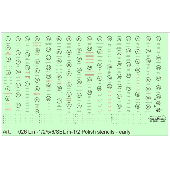 Model Maker Cs48002 1/48 Combo Set Cs48002 D48023 / D48026 Mig-15 In Polish Service / Early Stencils Model Maker Cs48002 1/48 Combo Set Cs48002 D48023 / D48026 Mig-15 In Polish Service / Early Stencils