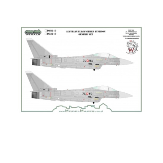 Model Maker D32213 1/32 Austrian Eurofighter Typhoon Generic Set Model Maker D32213 1/32 Austrian Eurofighter Typhoon Generic Set