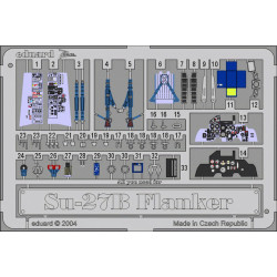 Photoetched set Su-27B Flanker Color, for Hasegawa kit 1/72 Eduard SS251