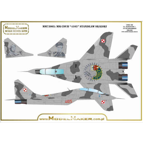 Model Maker Mm73004 1/72 Mig-29ub 4105 Stanislaw Skalski Model Maker Mm73004 1/72 Mig-29ub 4105 Stanislaw Skalski