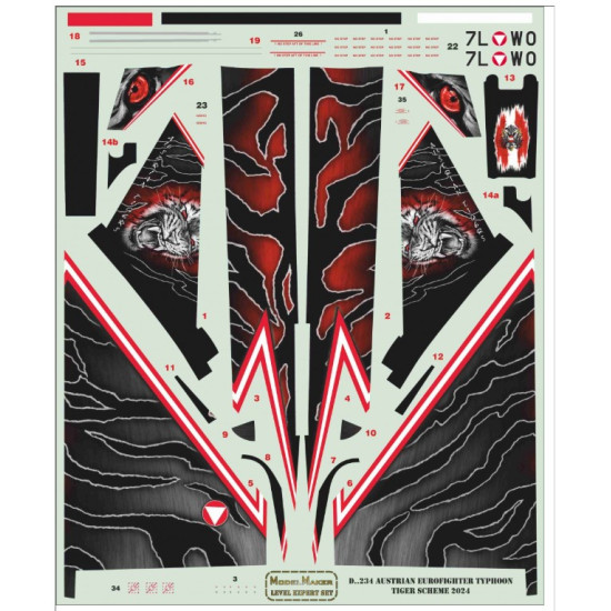 Model Maker D48234 1/48 Austrian Eurofighter Typhoon Tiger Scheme 2024 Model Maker D48234 1/48 Austrian Eurofighter Typhoon Tiger Scheme 2024