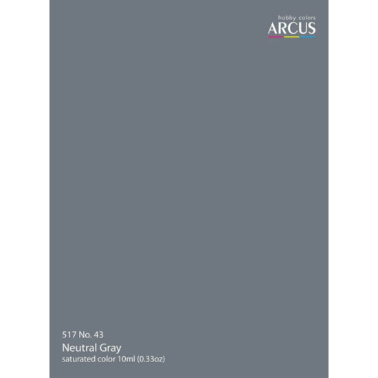 Arcus A517s Acrylic Paint Neutral Gray No 43 Saturated Color 10ml Arcus A517s Acrylic Paint Neutral Gray No 43 Saturated Color 10ml