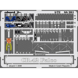 Photoetched set Fiat CR 42 Falco Color, for Italeri kit 1/72 Eduard SS281