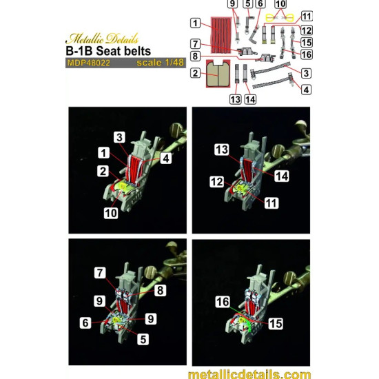 Metallic Details Mdp48022 1/48 B-1b Lancer Seat Belts Metallic Details Mdp48022 1/48 B-1b Lancer Seat Belts