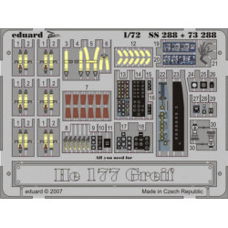 Photoetched set He 177 Greif Color, for Revell kit 1/72 Eduard SS288