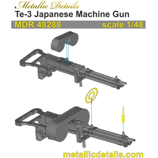 Metallic Details Mdr48288 1/48 Te-3 Japanese Machine Gun Metallic Details Mdr48288 1/48 Te-3 Japanese Machine Gun