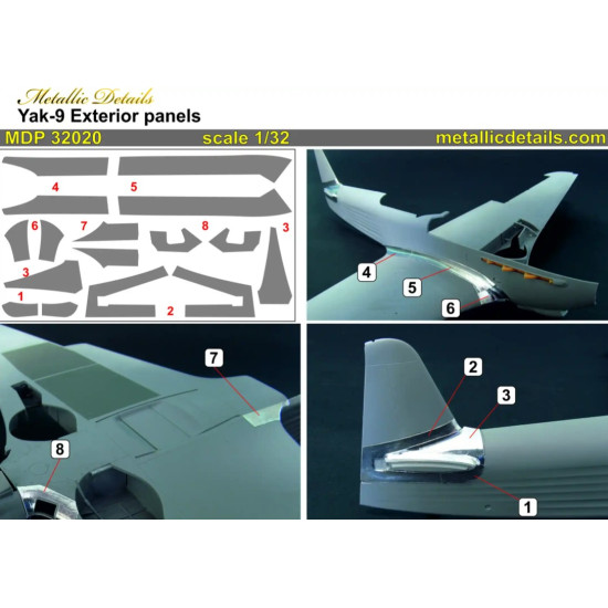 Metallic Details Mdp32020 1/32 Yak-9 Exterior Panels Metallic Details Mdp32020 1/32 Yak-9 Exterior Panels