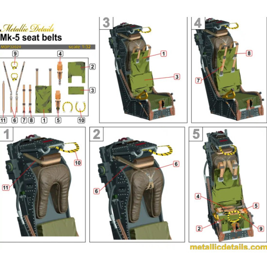 Metallic Details Mdp32024 1/32 Mk-5 Seat Belts Metallic Details Mdp32024 1/32 Mk-5 Seat Belts