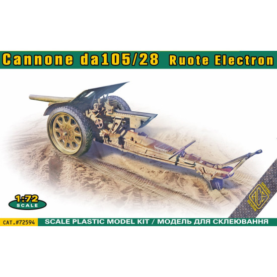 Ace 72594 1/72 Cannone Da105/28 Ruote Electron Plastic Model Kit Ace 72594 1/72 Cannone Da105/28 Ruote Electron Plastic Model Kit