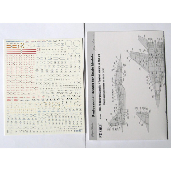 Foxbot 48-077 1/48 Mig-29 9-12 Fulcrum Stencils Foxbot 48-077 1/48 Mig-29 9-12 Fulcrum Stencils