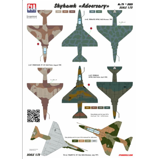 Cta Models 079 1/48 Decal For Skyhawk Adversary - Vf-126 2 Vf-127 2 Nfws 4 8 Markings Cta Models 079 1/48 Decal For Skyhawk Adversary - Vf-126 2 Vf-127 2 Nfws 4 8 Markings