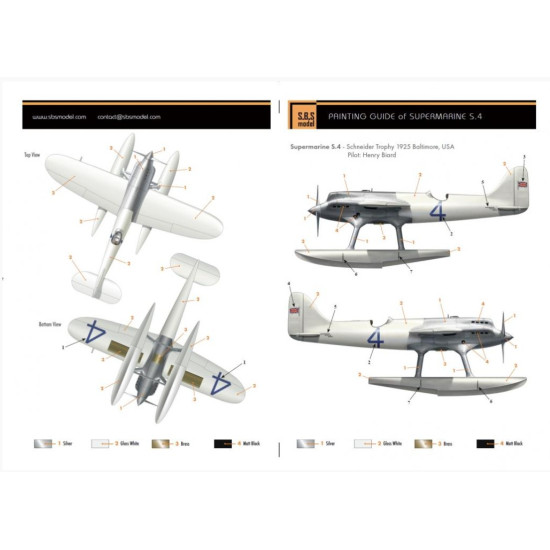 Sbs 7041 1/72 Supermarine S4 Schneider Trophy 1925 Resin Model Kit Sbs 7041 1/72 Supermarine S4 Schneider Trophy 1925 Resin Model Kit