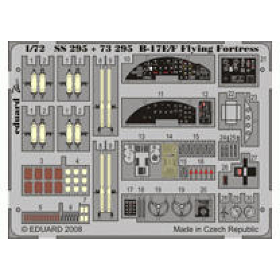 Photoetched set B-17E/F Flying Fortress Color, for Academy kit 1/72 Eduard SS295