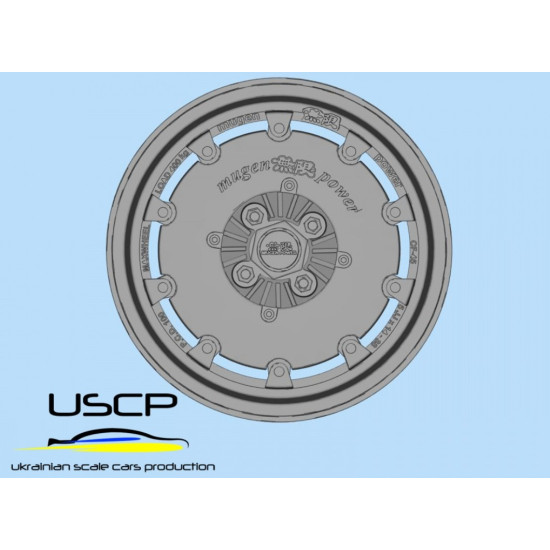 Uscp 24p193 1/24 3d Printed Resin Wheels Mugen Cf-48 With Aero Cover 15 Uscp 24p193 1/24 3d Printed Resin Wheels Mugen Cf-48 With Aero Cover 15